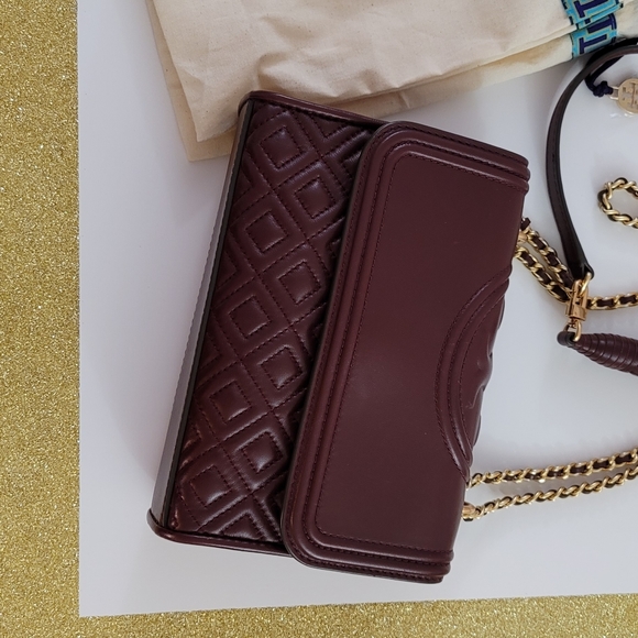 Tory Burch Fleming Small Convertible Shoulder Bag, Color Claret - Picture 7 of 8